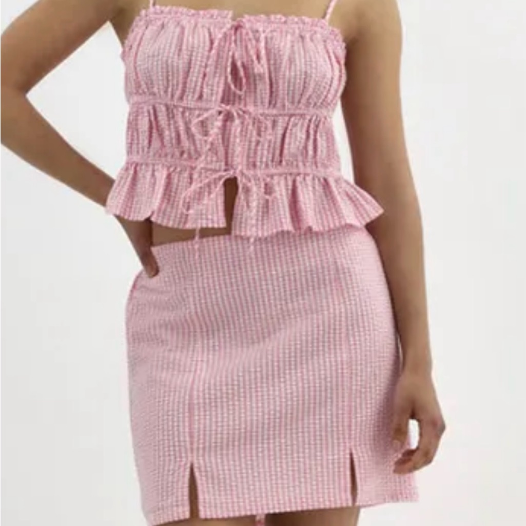 Nwt No Boundaries Tie Front Top And Slit Mini Skirt 2 Piece Set Large (12-14)
